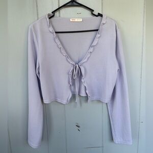 Lavender Ruffle Crop Top